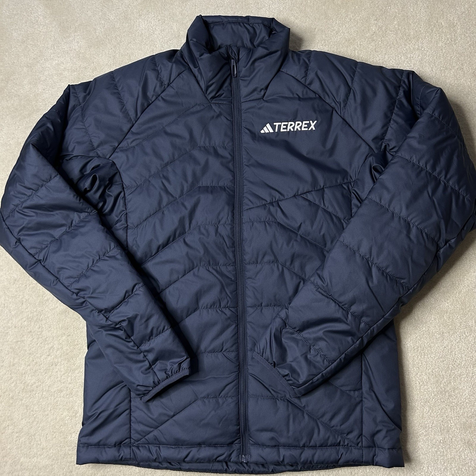 Adidas Terrex Puffer Jacket Men's Small Hiking Running Outdoor Zip Insulated